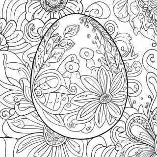 Uovo Di Pasqua Con Motivo Floreale Da Colorare 2551 2698