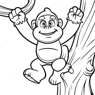 Pagina Da Colorare Di Donkey Kong Che Scala Un Albero 25617-5582