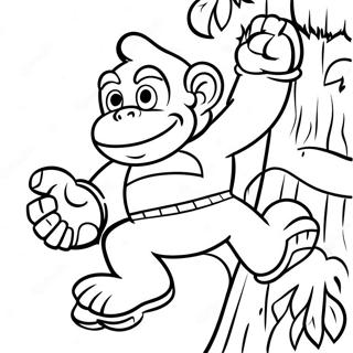 Pagina Da Colorare Di Donkey Kong Che Scala Un Albero 25617-5583