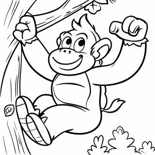 Pagina Da Colorare Di Donkey Kong Che Scala Un Albero 25617-5584