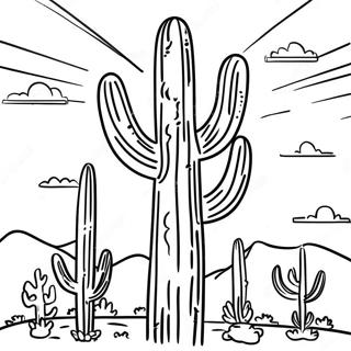 Pagina Da Colorare Di Cactus Saguaro Alto 26622-5806