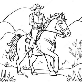 Pagina Da Colorare Di Un Cowboy A Cavallo 27376-5955