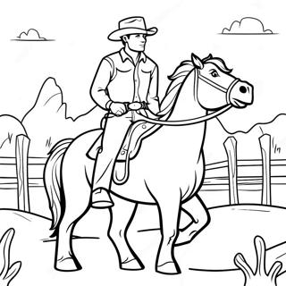 Pagina Da Colorare Di Un Cowboy A Cavallo 27376-5956