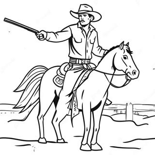 Pagina Da Colorare Di Un Cowboy Del Far West Con Il Lazo 27377-5957