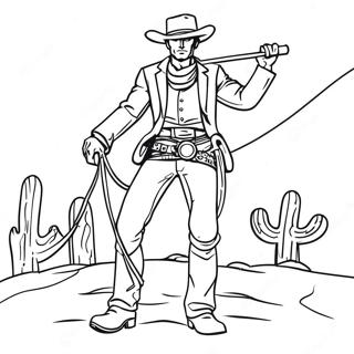 Pagina Da Colorare Di Un Cowboy Del Far West Con Il Lazo 27377-5958