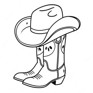 Pagina Da Colorare Di Cappello E Stivali Da Cowboy 27378-5962