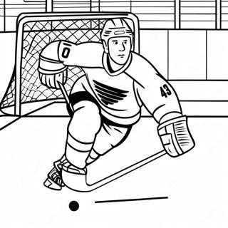 Pagina Da Colorare Di Un Emozionante Giocatore Di Hockey Che Segna Un Gol 27475-5974