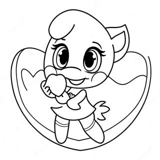 Pagina Da Colorare Di Amy Rose Con Un Cuore 27750-6037