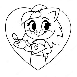 Pagina Da Colorare Di Amy Rose Con Un Cuore 27750-6038