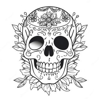 Pagina Da Colorare Di Tatuaggio Di Teschio Unico 28048-6109