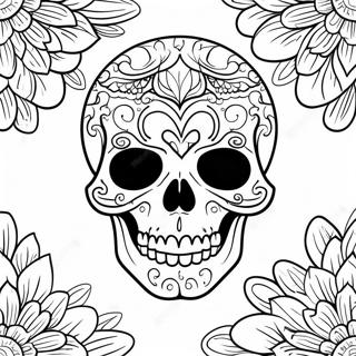 Pagina Da Colorare Di Tatuaggio Di Teschio Unico 28048-6110