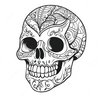 Pagina Da Colorare Di Tatuaggio Di Teschio Unico 28048-6111