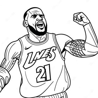 Pagina Da Colorare Di Lebron James In Azione 28308-6158