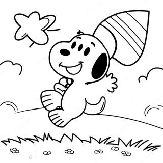 Pagina Da Colorare Di Snoopy Che Vola Un Aquilone 28763-6255