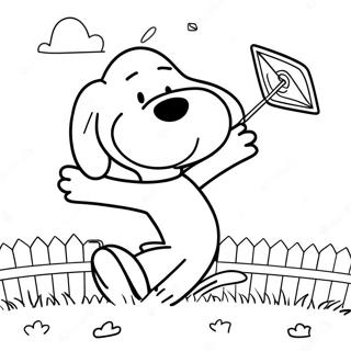 Pagina Da Colorare Di Snoopy Che Vola Un Aquilone 28763-6256