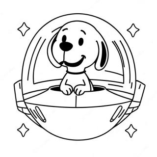 Pagina Da Colorare Di Snoopy In Una Navicella Spaziale 28764-6258