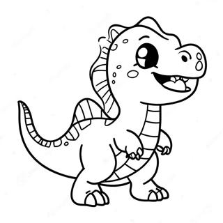 Pagina Da Colorare Di Un Felice Dinosauro Chibi 29205-6357