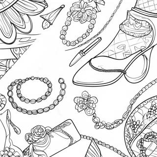 Pagina Da Colorare Di Moda Con Accessori Chic 29668-6469