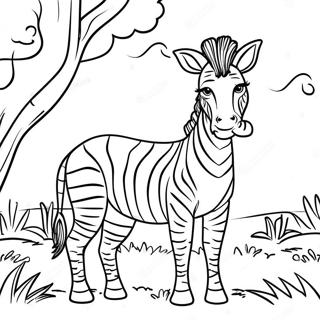 Maestosa Zebra Africana Nella Savana Disegno Da Colorare 32020-6977