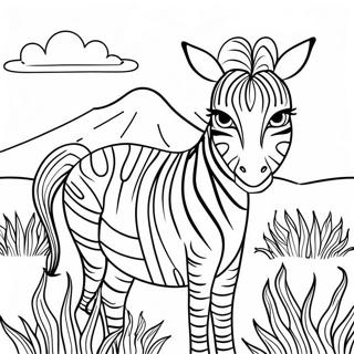 Maestosa Zebra Africana Nella Savana Disegno Da Colorare 32020-6978