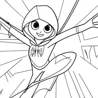 Spider Gwen Con Ragnatele Colorate Disegno Da Colorare 32110-7002