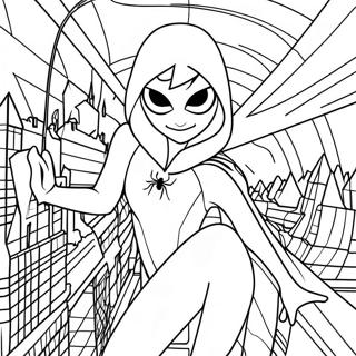 Spider Gwen Con Ragnatele Colorate Disegno Da Colorare 32110-7003