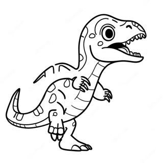 Velociraptor Colorato Che Ruggisce Da Colorare 32632-7114