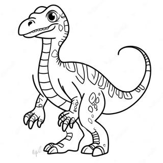 Velociraptor Colorato Che Ruggisce Da Colorare 32632-7115