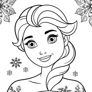 Elsa Con Fiocchi Di Neve Da Colorare 3384-2163