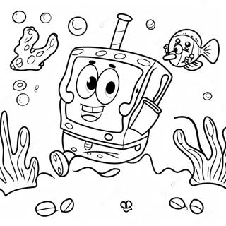 Disegno Da Colorare Di Spongebob Squarepants In Avventura Sottomarina 34085-7433