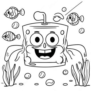 Disegno Da Colorare Di Spongebob Squarepants In Avventura Sottomarina 34085-7434