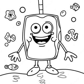 Disegno Da Colorare Di Spongebob Squarepants In Avventura Sottomarina 34085-7435