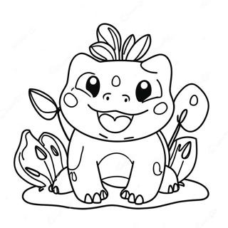 Felice Bulbasaur Con Un Grande Sorriso Da Colorare 34160-7457