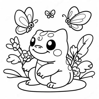Bulbasaur Con Farfalle Colorate Da Colorare 34163 7470