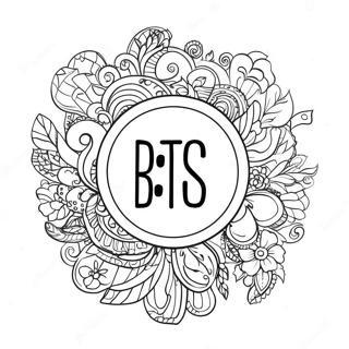 Pagina Da Colorare Del Logo Dei Bts Con Sfondo Colorato 34436-7517