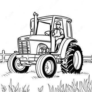 Pagina Da Colorare Del Trattore John Deere Con Contadino 34715-7584