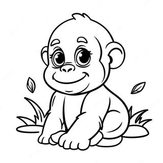 Cucciolo Di Gorilla Giocoso Pagina Da Colorare 35154 7679