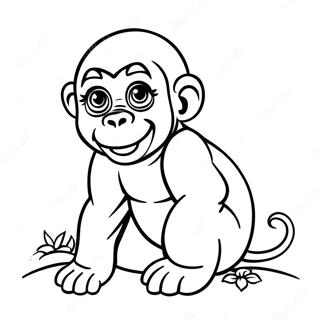 Cucciolo Di Gorilla Giocoso Pagina Da Colorare 35154 7680