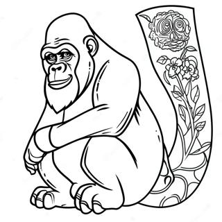 Saggio Vecchio Gorilla Seduto Disegno Da Colorare 35156 7685