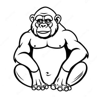Saggio Vecchio Gorilla Seduto Disegno Da Colorare 35156 7687