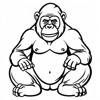 Saggio Vecchio Gorilla Seduto Disegno Da Colorare 35156 7688