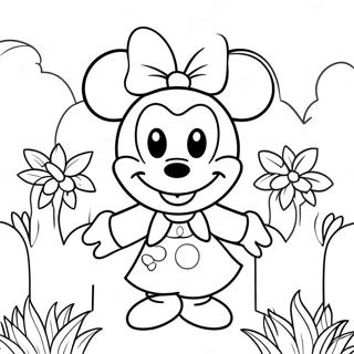 Minnie Mouse In Un Giardino Di Fiori Da Colorare 3571-1965