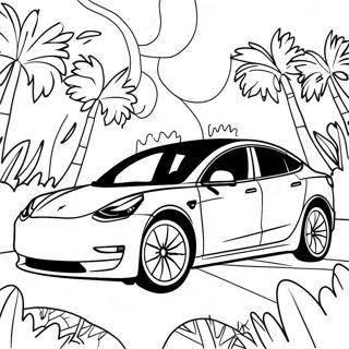 Pagina Da Colorare Della Tesla Model 3 Auto Elettrica 35790-7818