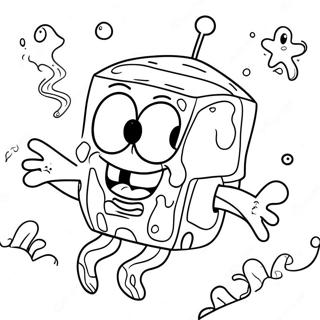 Spongebob A Pesca Di Meduse Da Colorare 3663-2668