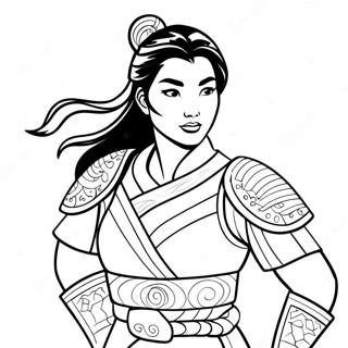 Mulan In Armatura Da Guerriero Disegno Da Colorare 37261-8134