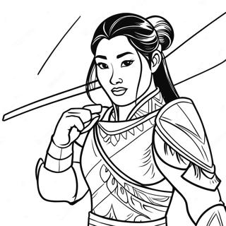 Mulan In Armatura Da Guerriero Disegno Da Colorare 37261-8135