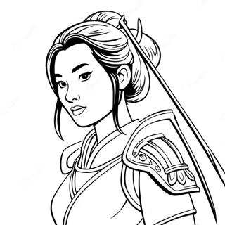 Mulan In Armatura Da Guerriero Disegno Da Colorare 37261-8136