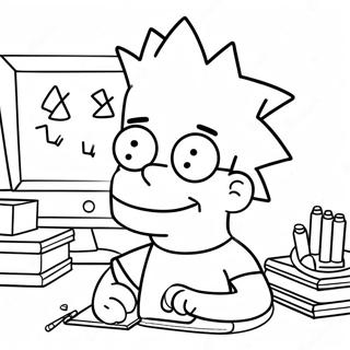 Bart Simpson In Classe Da Colorare 37653-8224