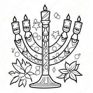 Pagina Da Colorare Della Menorah Festiva 38009-8295