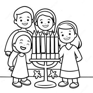 Pagina Da Colorare Di Bambini Che Accendono La Menorah 38010-8297